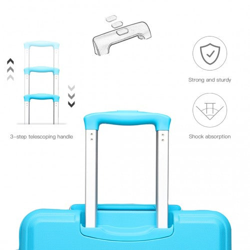 Kono Abs 20 Inch Sculpted Horizontal Design Suitcase - Blue
