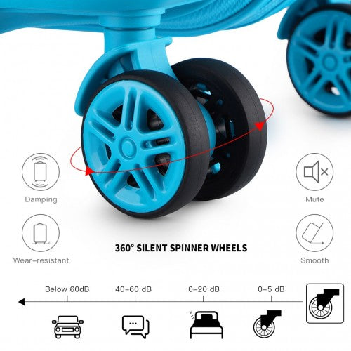 Kono Abs 20 Inch Sculpted Horizontal Design Suitcase - Blue