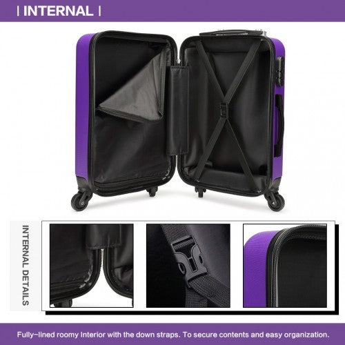 Kono 28 Inch Abs Hard Shell Luggage 4 Wheel Spinner Suitcase - Purple