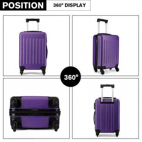 Kono 28 Inch Abs Hard Shell Luggage 4 Wheel Spinner Suitcase - Purple