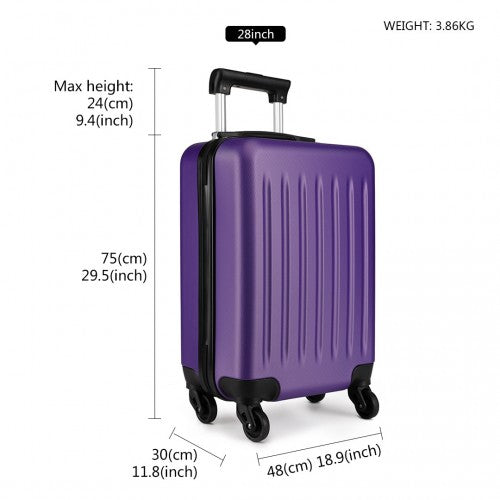 Kono 28 Inch Abs Hard Shell Luggage 4 Wheel Spinner Suitcase - Purple