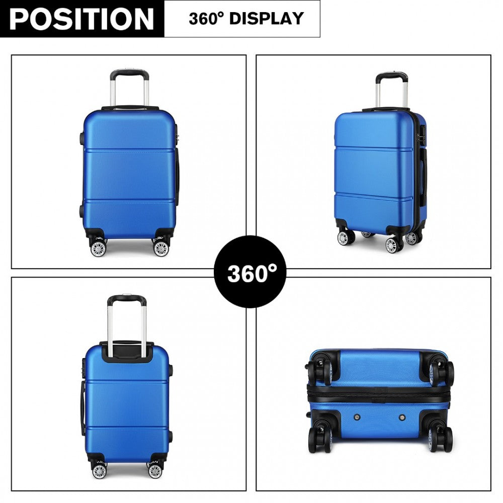 Kono Hard Shell Abs Carry On Suitcase 20 Inch - Navy