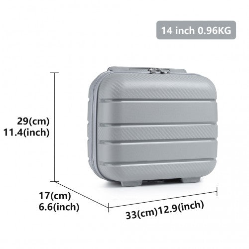 Kono 14 Inch Multi Texture Hard Shell PP Vanity Case - Grey