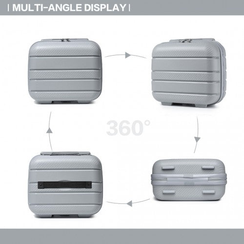 Kono 14 Inch Multi Texture Hard Shell PP Vanity Case - Grey