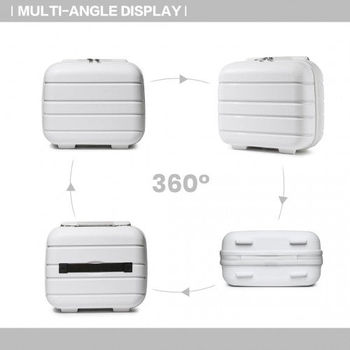 Kono 14 Inch Multi Texture Hard Shell PP Vanity Case - White