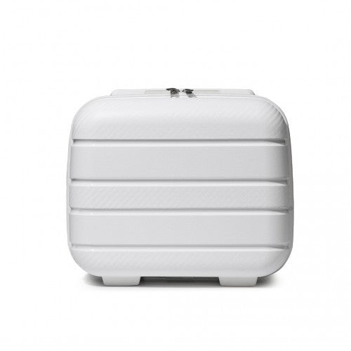 Kono 14 Inch Multi Texture Hard Shell PP Vanity Case - White