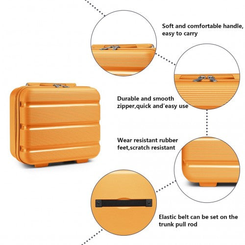 Kono 14 Inch Bright Hard Shell PP Vanity Case - Orange