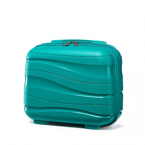 Kono 14 Inch Lightweight Polypropylene Hard Shell Vanity Case - Blue