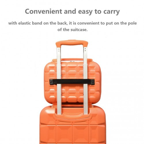 Kono 13 Inch Lightweight Hard Shell Abs Vanity Case - Orange