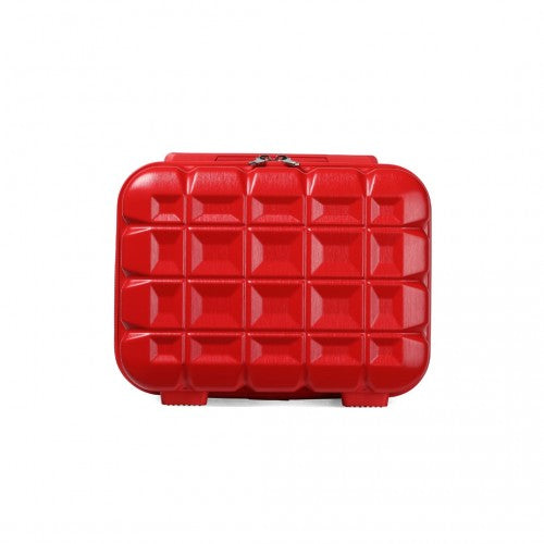Kono 13 Inch Lightweight Hard Shell ABS Vanity Case - Red