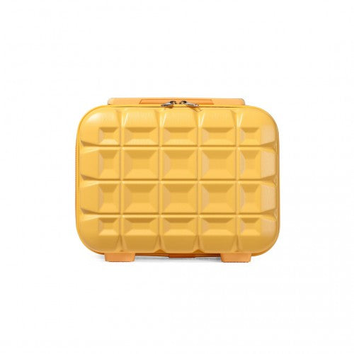 Kono 13 Inch Lightweight Hard Shell ABS Vanity Case - Yellow
