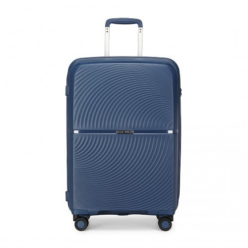 British Traveller 20 Inch Spinner Hard Shell PP Suitcase With TSA Lock - Navy