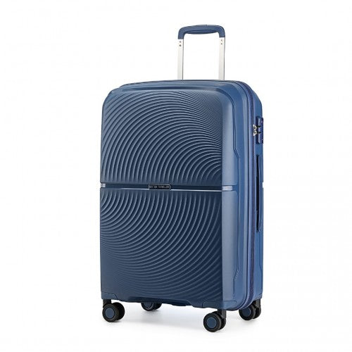 British Traveller 20 Inch Spinner Hard Shell PP Suitcase With TSA Lock - Navy