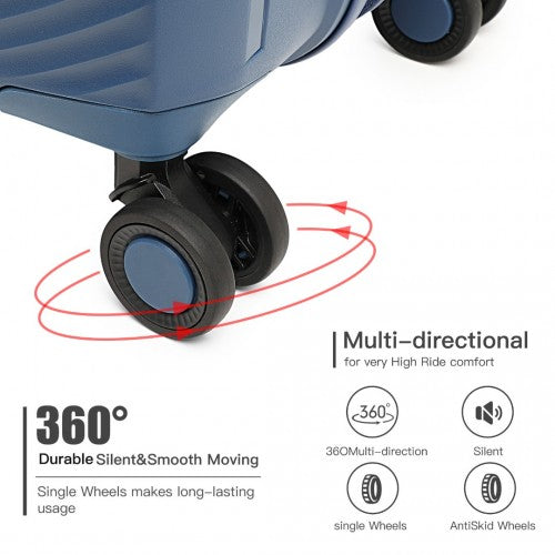 British Traveller 20 Inch Spinner Hard Shell PP Suitcase With TSA Lock - Navy