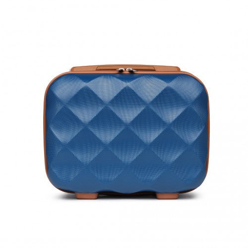 British Traveller 13 Inch Ultralight Abs And Polycarbonate Vanity Case - Navy And Brown