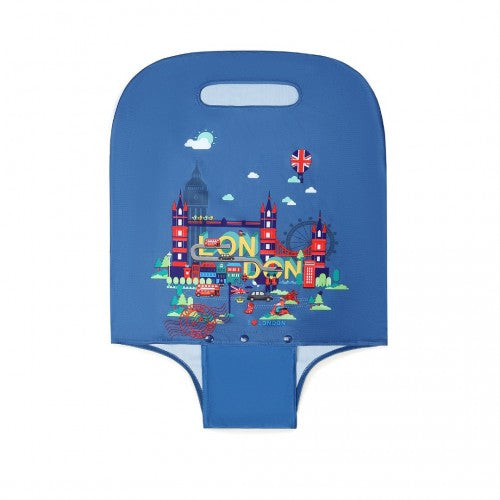 L-Cover-2 - Elastic Luggage Cover With Printed Design Small - Navy