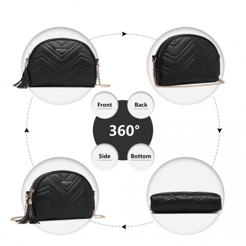 Miss Lulu Trendy Tassel Crossbody Bag - Black
