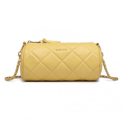 Miss Lulu Cylindrical Lightweight Cross Body Bag - Yellow