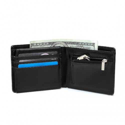 Kono Business Casual RFID Blocking Mens Wallet - Black