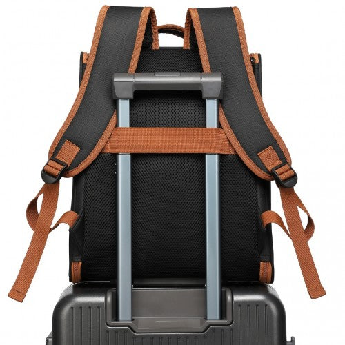 Kono Lightweight Portable Breathable Folding Pet Backpack - Black / Brown