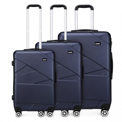 Kono 20-24-28” Bandage Effect Hard Shell Suitcase - Navy