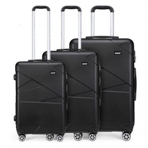 Kono 20-24-28” Bandage Effect Hard Shell Suitcase - Black
