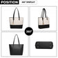 Miss Lulu 3 Piece Leather Look Tote Bag Set - Black And Beige