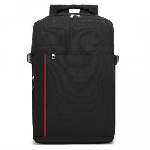 Kono 20L Cabin Backpack with Red Trim for 15.6” Laptop – Water-Resistant Travel Daypack with Luggage Strap