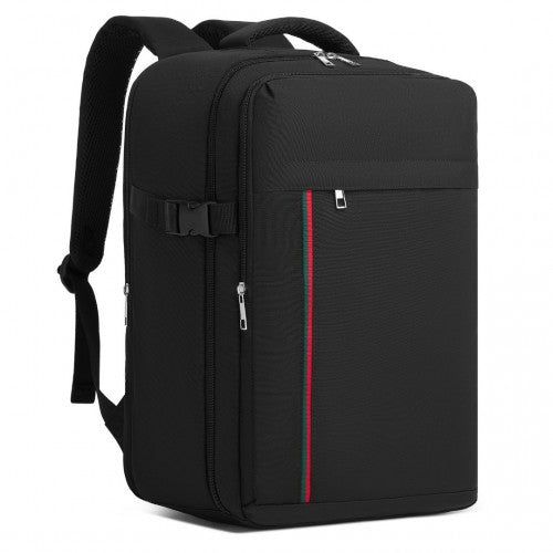 Kono 20L Cabin Backpack with Red Trim for 15.6” Laptop – Water-Resistant Travel Daypack with Luggage Strap