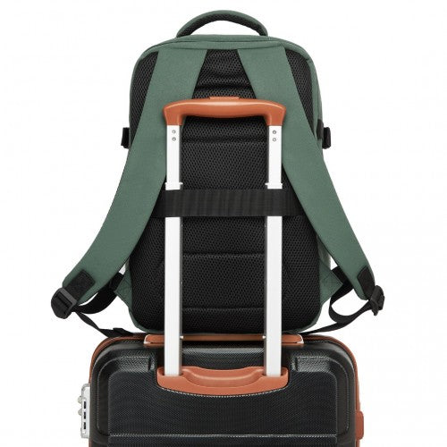 Kono 20L Cabin Backpack with Red Trim for 15.6” Laptop – Water-Resistant Travel Daypack with Luggage Strap