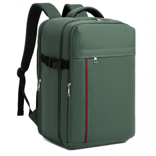 Kono 20L Cabin Backpack with Red Trim for 15.6” Laptop – Water-Resistant Travel Daypack with Luggage Strap