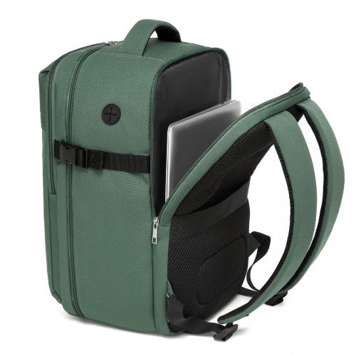 Kono 20L Cabin Backpack with Red Trim for 15.6” Laptop – Water-Resistant Travel Daypack with Luggage Strap