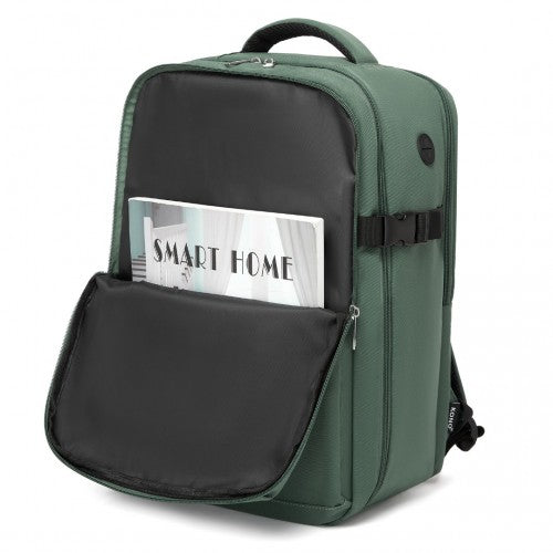 Kono 20L Cabin Backpack with Red Trim for 15.6” Laptop – Water-Resistant Travel Daypack with Luggage Strap