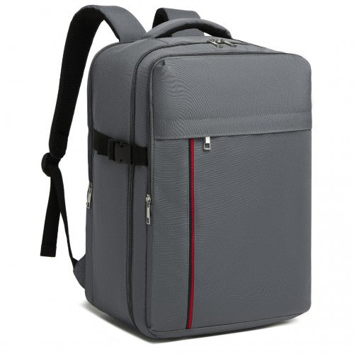 Kono 20L Cabin Backpack with Red Trim for 15.6” Laptop – Water-Resistant Travel Daypack with Luggage Strap