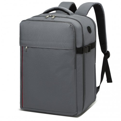 Kono 20L Cabin Backpack with Red Trim for 15.6” Laptop – Water-Resistant Travel Daypack with Luggage Strap