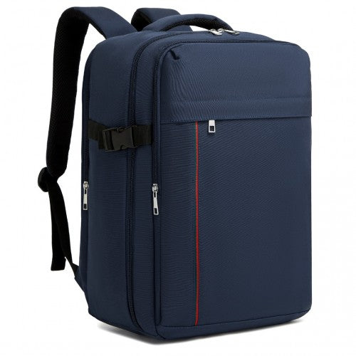 Kono 20L Cabin Backpack with Red Trim for 15.6” Laptop – Water-Resistant Travel Daypack with Luggage Strap
