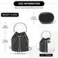 Women's Rhinestone Evening Bag – Sparkly Handbag with Metal Ring Handle and Chain Crossbody Strap - Black