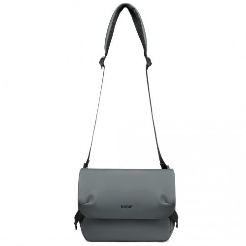 Kono Modern PVC Coated Water Resistant Crossbody With Versatile Carrying Options - Grey