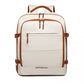 Kono Premium Carry-On Travel Backpack with Suitcase-Style Opening Multi-Level High-Capacity Cabin Bag - Beige/Brown
