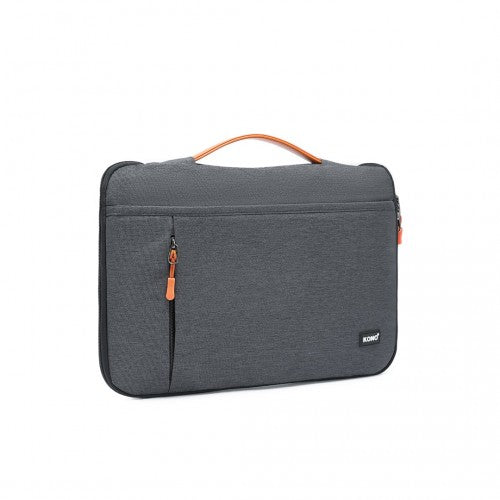 Kono Streamline Water-Resistant Medium Laptop Sleeve With Velvety Interior - Grey