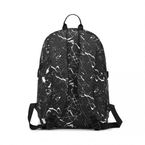 Kono Water-Resistant School Backpack With Secure Laptop Compartment - Black