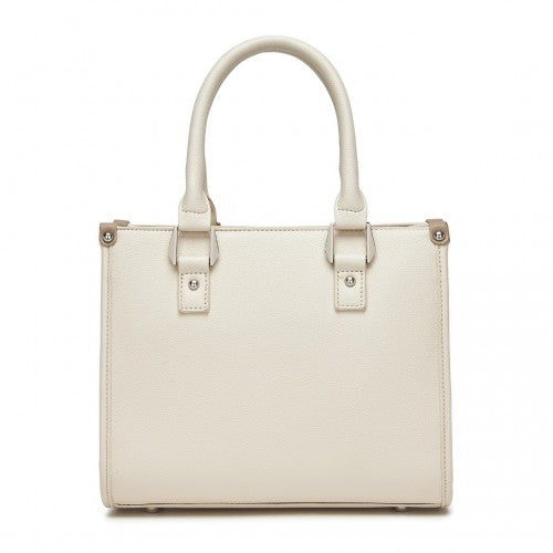 Miss Lulu PU Leather Graceful Spacious Tote Bag with Woven Trim and Detachable Ethnic Strap