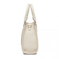 Miss Lulu PU Leather Graceful Spacious Tote Bag with Woven Trim and Detachable Ethnic Strap
