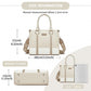 Miss Lulu PU Leather Graceful Spacious Tote Bag with Woven Trim and Detachable Ethnic Strap