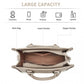 Miss Lulu PU Leather Graceful Spacious Tote Bag with Woven Trim and Detachable Ethnic Strap