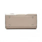 Miss Lulu PU Leather Three-Tone Stitched Shoulder Handbag - Stylish Daily Bag with Adjustable Strap
