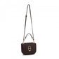 Miss Lulu Stylish PU Saddle Bag with Chain-Accent Top Handle & Adjustable Strap