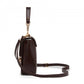 Miss Lulu Stylish PU Saddle Bag with Chain-Accent Top Handle & Adjustable Strap