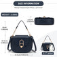 Miss Lulu Stylish PU Saddle Bag with Chain-Accent Top Handle & Adjustable Strap