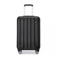 Kono 19 Inch Cabin Size ABS Hard Shell Luggage With Vertical Stripes - Ideal For Carry-On - Black